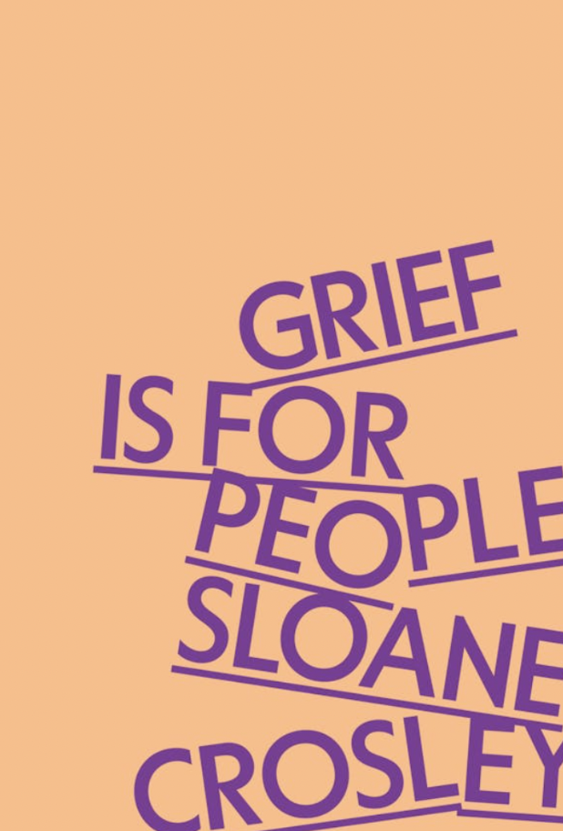 Image of putty-colored book cover with purple text of author name and title